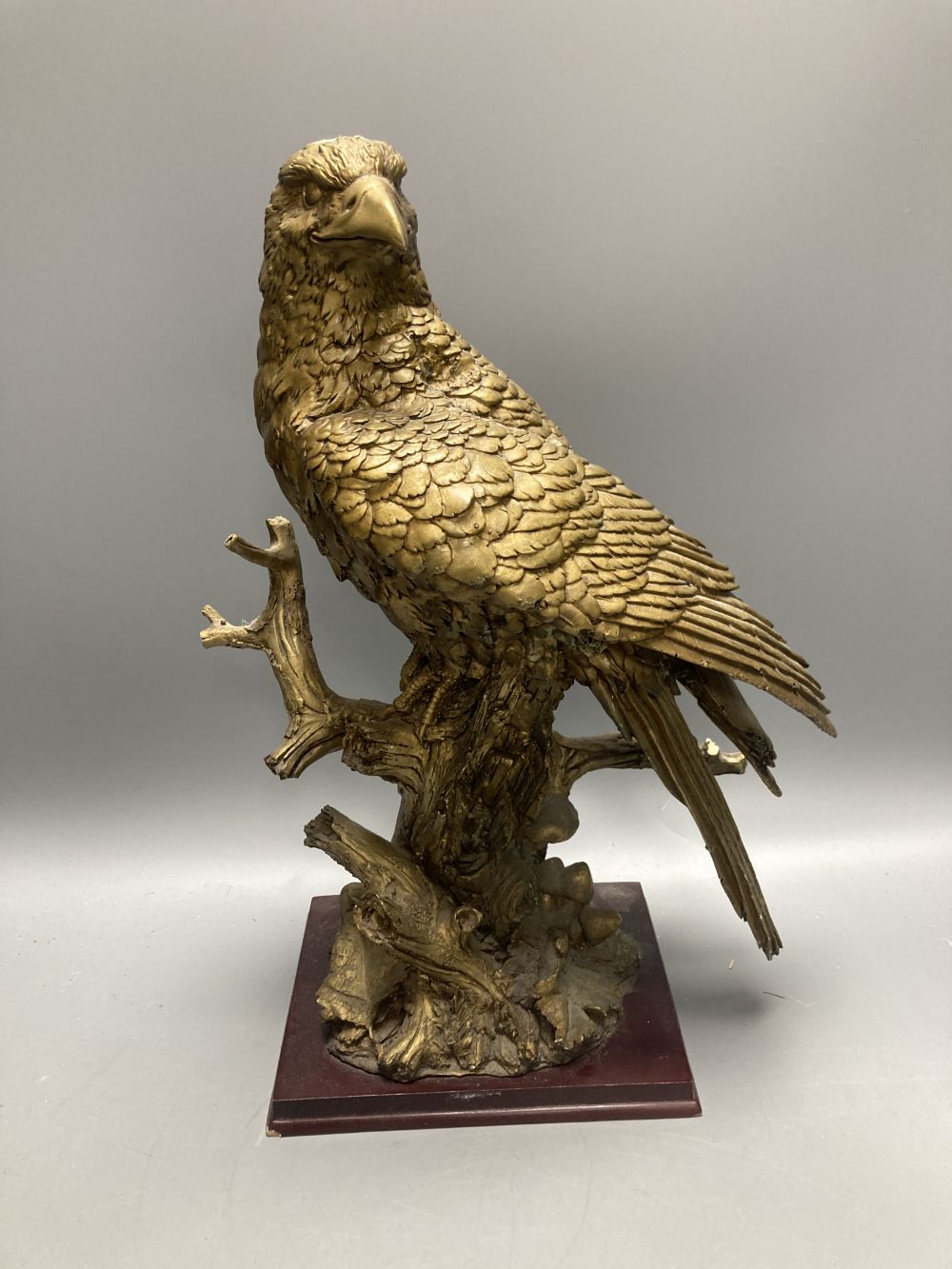 A simulated bronze eagle, 36cm, cloisonne enamelled vase, 23cm and five other items